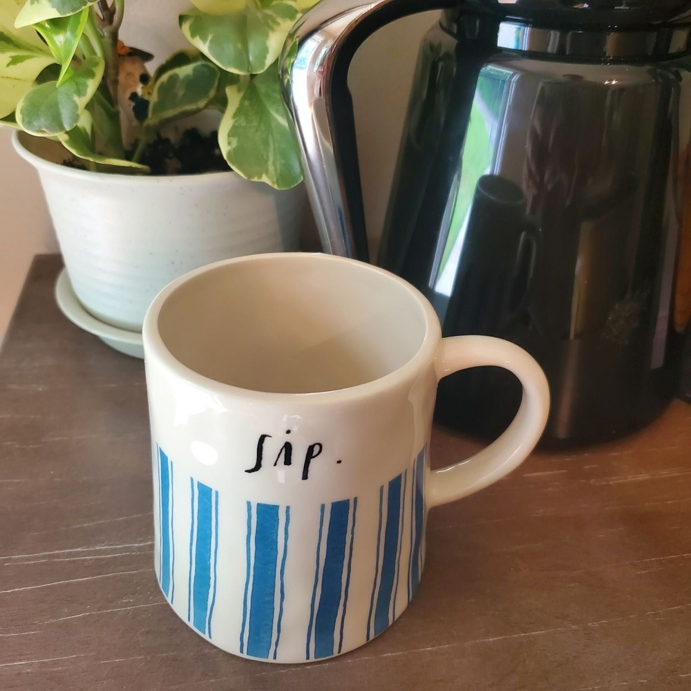 Rae Dunn Blue‎ Stripe SIP Mug